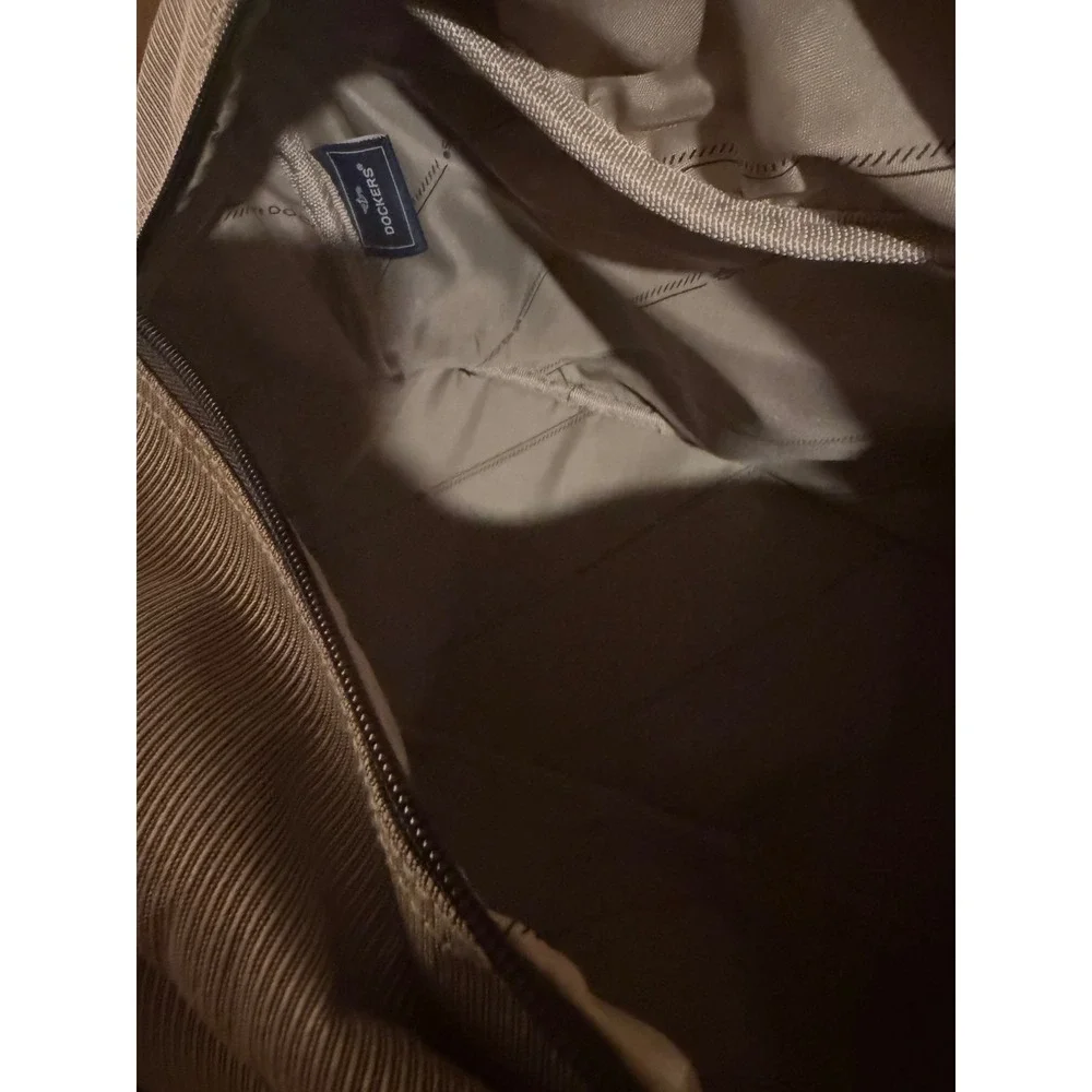 Dockers Travel Duffel Bag Tan Brown‎ Striped Weekend Carry On Gym Bag